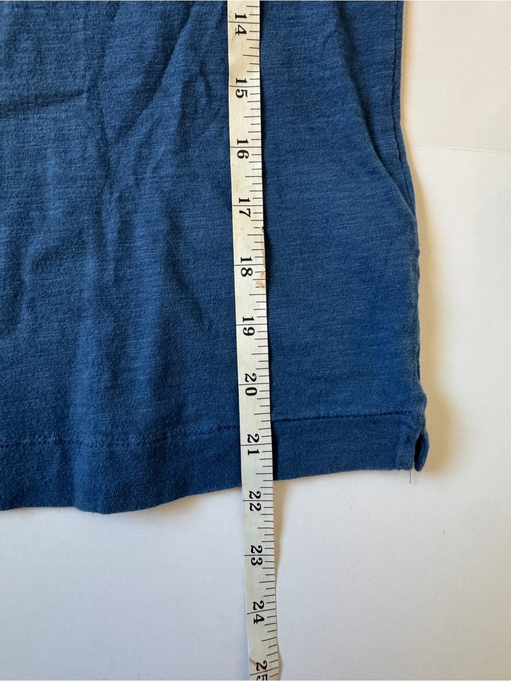 Eileen Fisher Organic Cotton Blue Cap Sleeve Tee Top Size PM Petite NWOT - Picture 5 of 6